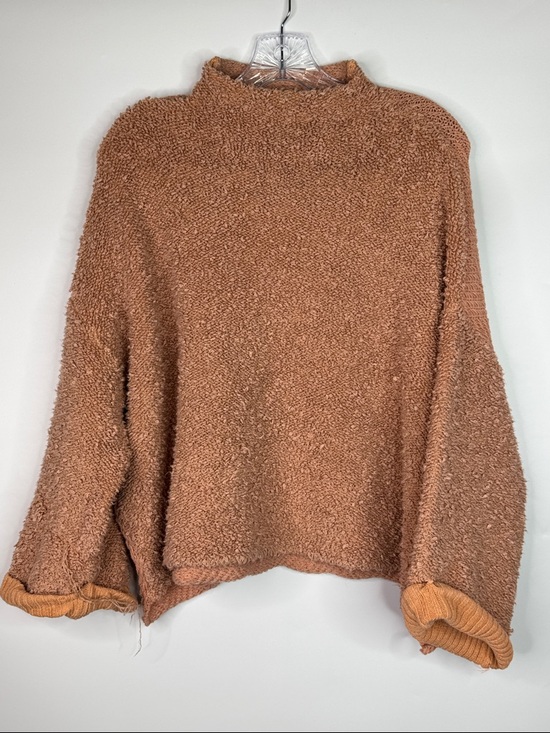 Free People Sweaters - Free People Cuddle Up Pullover Mock Neck Peach Cropped Sweater Size XS